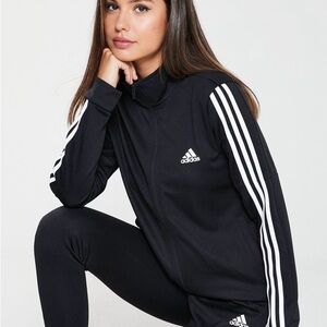 Adidas Women's Black Track Pants & Jacket Set